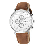 Synthetic Leather Brown Watch